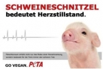 Schweineschnitzel verursacht Herzstillstand / © PETA Die Grafik ist auch in druckfähiger Auflösung
erhältlich