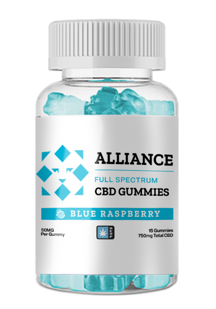 Alliance Blue Raspberry CBD Gummies Bottle.png