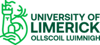 UL Brand Logo of stag and a castle and text with university name in Irish and English