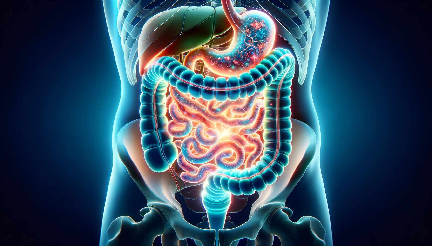 DALL·E 2023-12-12 09.13.50 - A cutaway illustration of a human digestive tract, showcasing a healthy and thriving environment. The image depicts a vibrant and well-functioning dig.png
