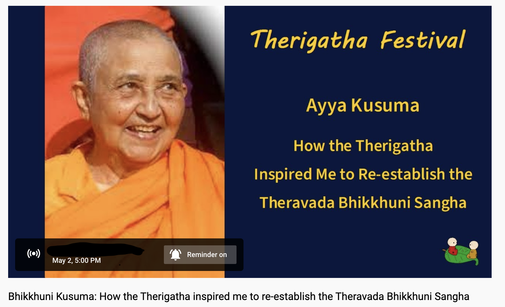Therigatha Festival_Bhikkhuni Kusuma_May 2nd.png