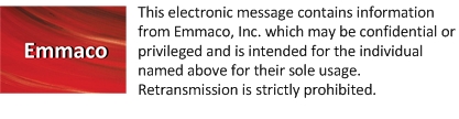 Emmaco Logo and confidential statement