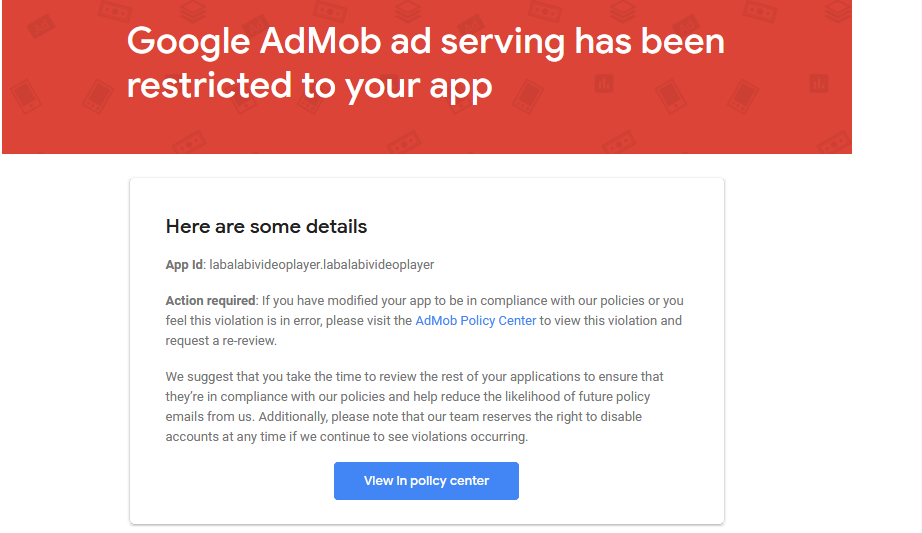 Google Play We found ads in your app - remove AdMob when not