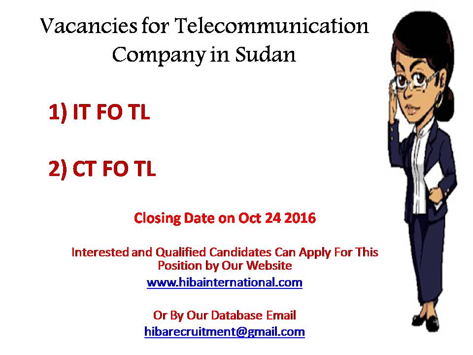 Telecommunications jobs in sudan
