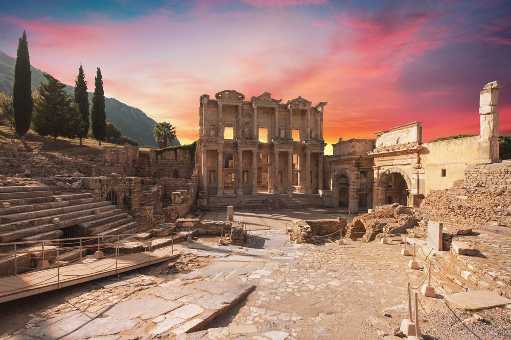Ephesus site from Cesme in Turkey